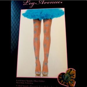 Glitter Snowflake Tights